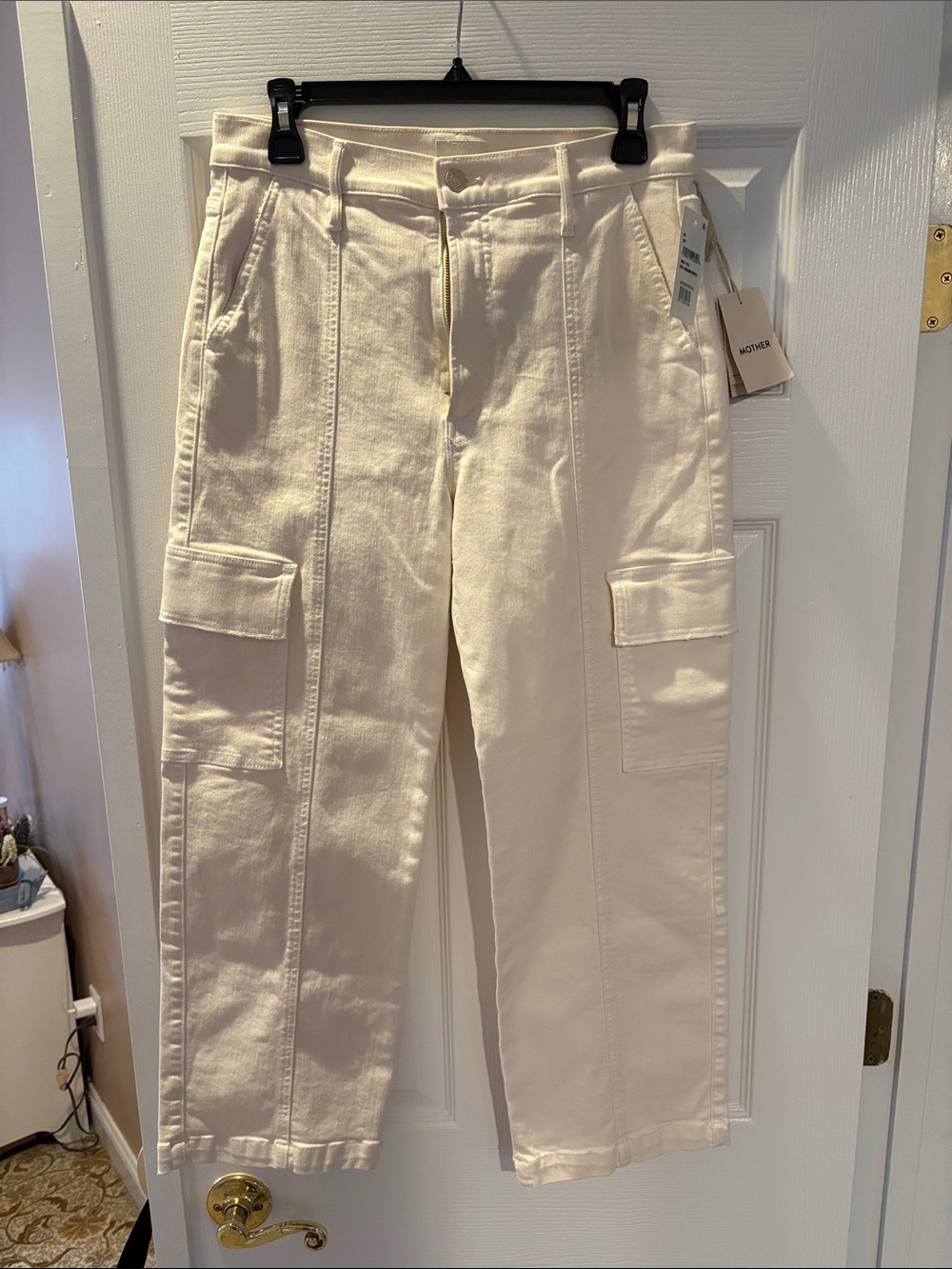MOTHER Off-White Boyfriend Cargo Jeans